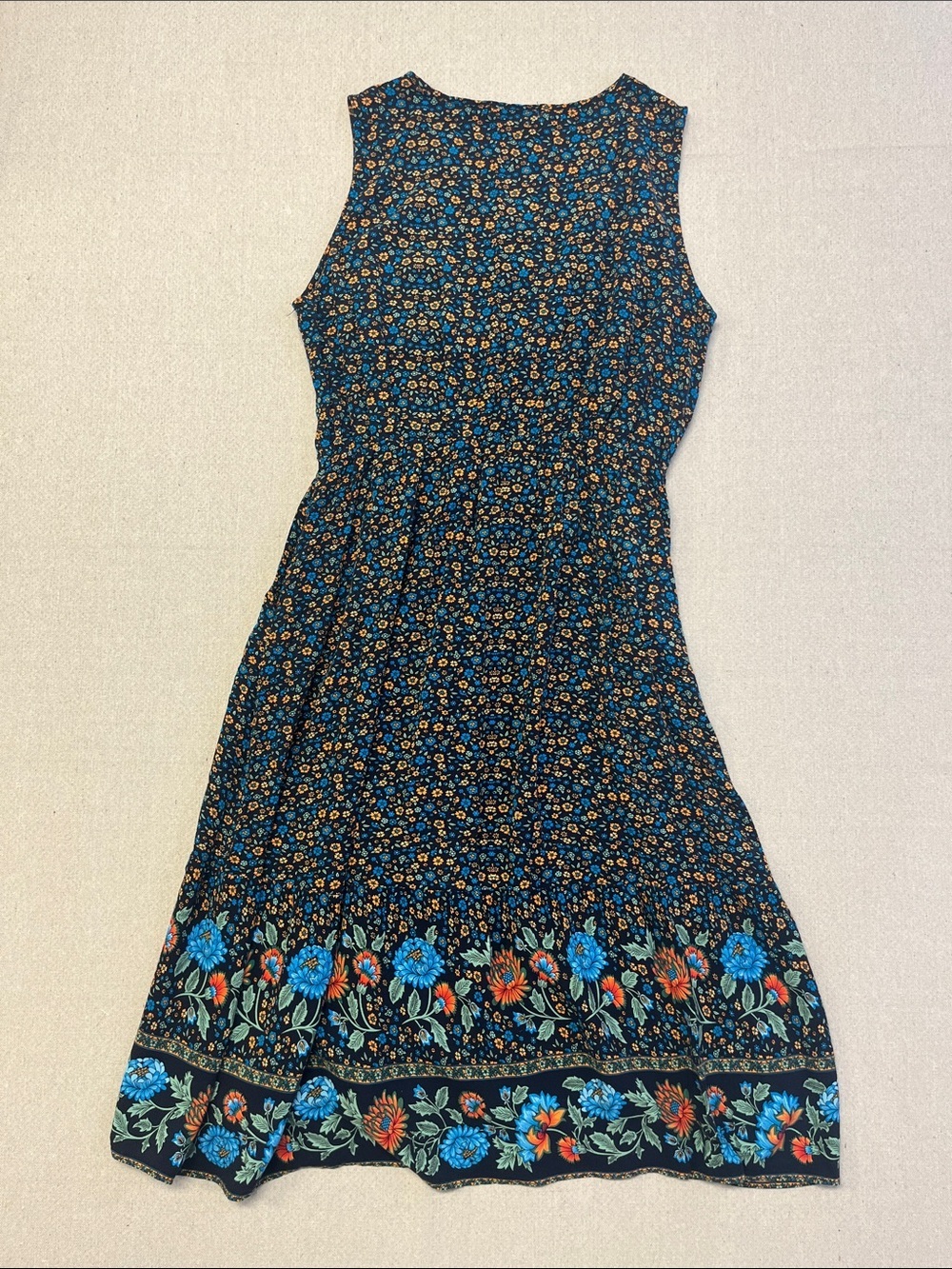TEMOFON Floral Button Front Midi Dress Pockets Boho Cottagecore Size L - Picture 14 of 16